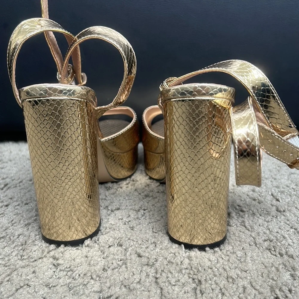 Gold Platform Heels - Picture 2 of 3